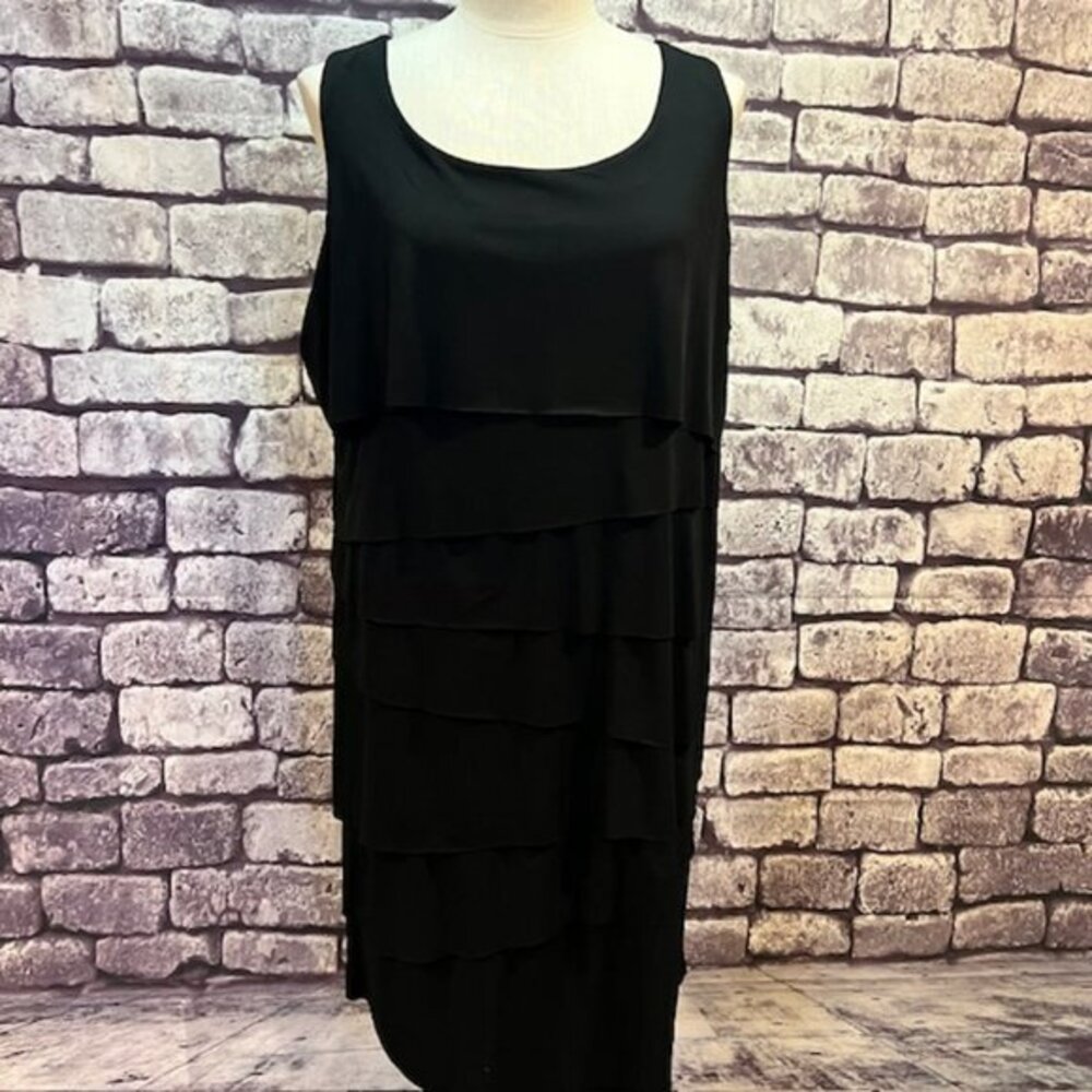 Chico's Black Sleeveless Tiered Dress Size XL - Picture 1 of 11